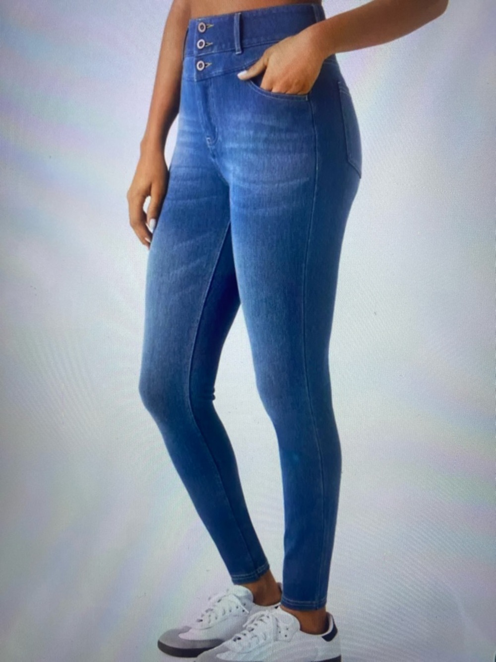 XLARGE.  HALARA FLEX BUTTON SLENDERIZING JEANS